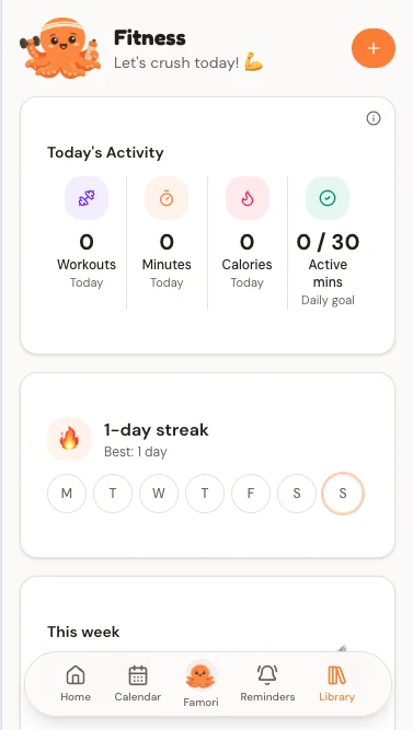 Famori Wellness screen